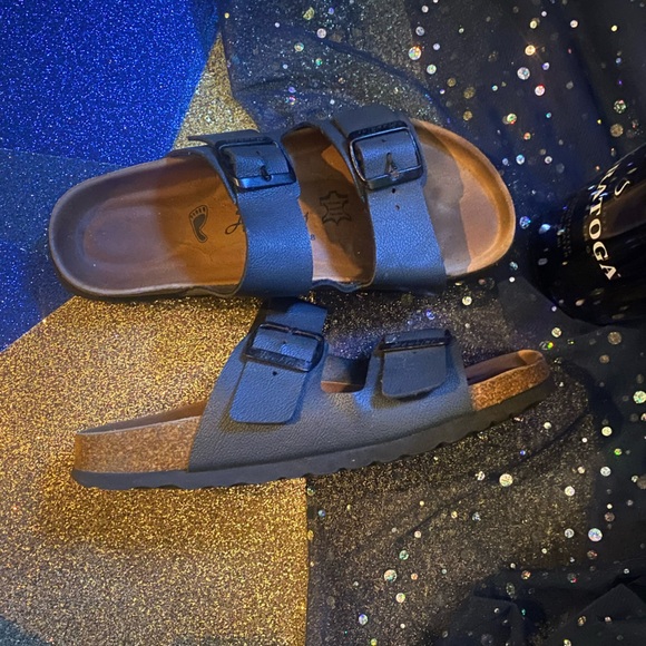 HAWKINS Frm SPÄIN BLACK LEATHER BIRKENSTOCK Sandals EUC CLASSIC 7.5 - Picture 7 of 7